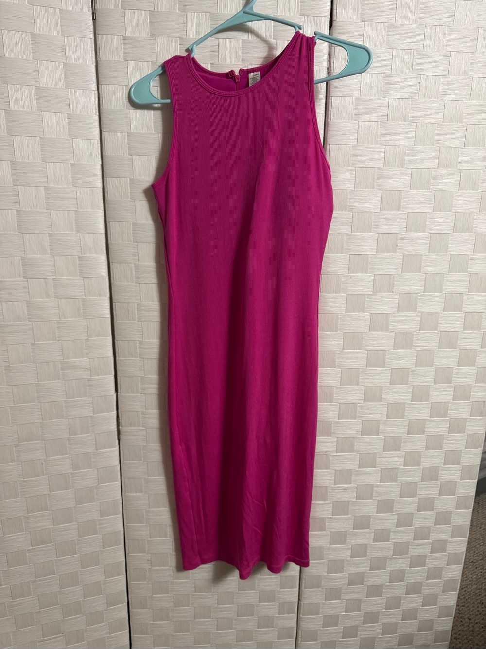 Sleeveless Fuchsia Bodycon Midi Dress